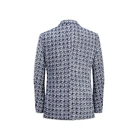 Elie Balleh Men's Slim Fit Hound tooth Brocade Blazer