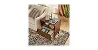 Lucky One Mid Century Nightstand with Charging Station