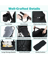 Gymax Baby 2 1 Stroller with Bassinet Mode Reversible Seat Adjustable Canopy