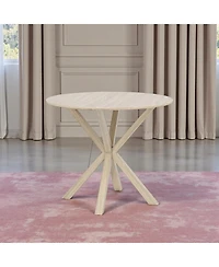 Slickblue Modern 36 Inch Wood Dining Table with Pedestal Base 2 to 4 Person Use