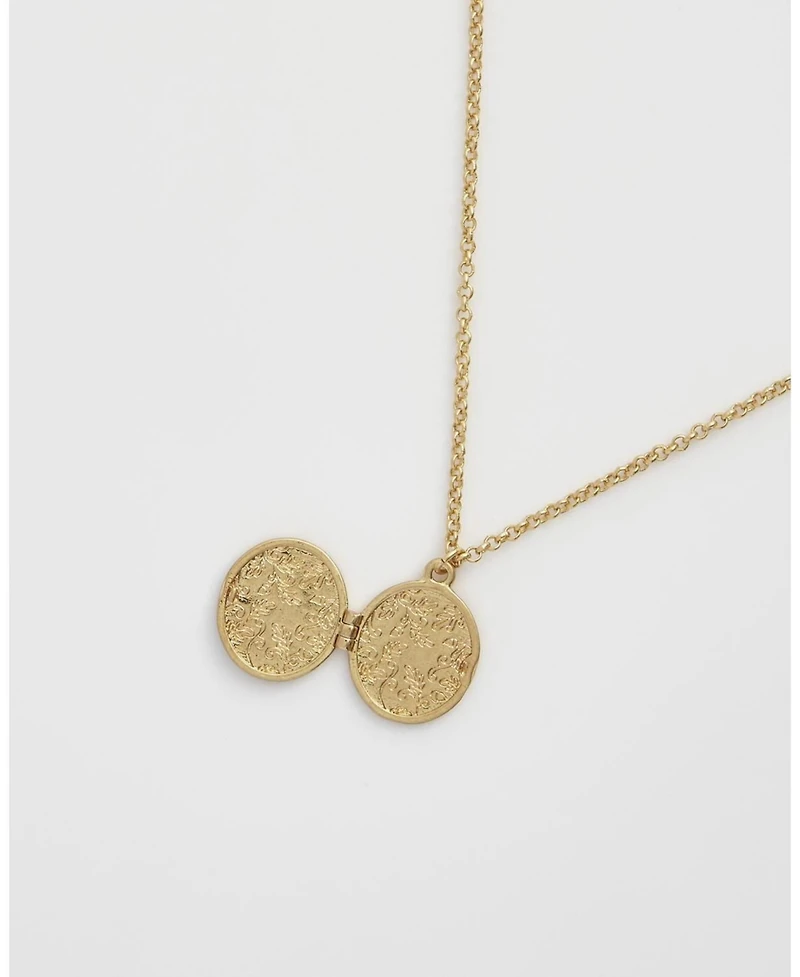 Fable England Fox and Acorn Oval Chain Locket Necklace