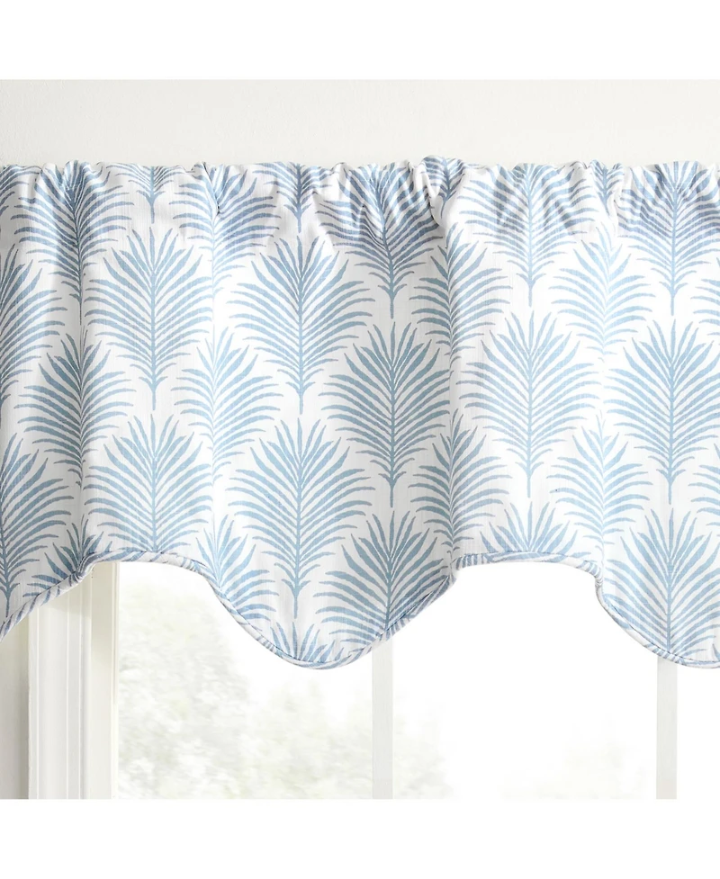 Ellis Curtain Palmetto 100percentage Cotton Scallop Poly-Cotton Lined Rod Pocket Valance