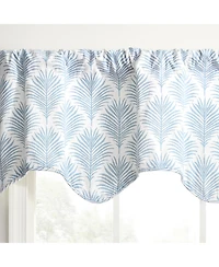 Ellis Curtain Palmetto 100percentage Cotton Scallop Poly-Cotton Lined Rod Pocket Valance