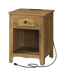 Slickblue Modern Bedside Nightstand with Built-In Charging Station and Storage