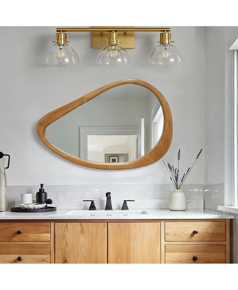 Laoties 20" x 30" Irregular Wall Mirror, Modern Teardrop Decorative Accent Mirror for Living Room and Entryway