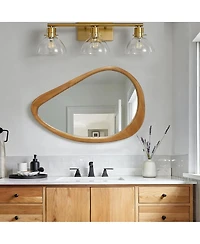 Laoties 20" x 30" Irregular Wall Mirror, Modern Teardrop Decorative Accent Mirror for Living Room and Entryway
