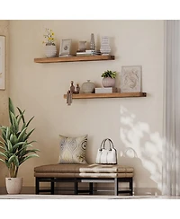 Slickblue Wall-Mounted Storage Shelves Set of 2 for Bedroom or Living Room