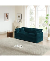 Boyel Living Modern Fabric Loveseat Sofa Couch for Room, Upholstered Large Deep Seat 2-Seat with 4 Pillows