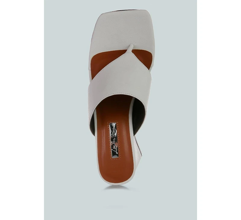 Muse Me Triangular Block Heel Thong Sandals