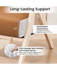 Slickblue Modern Loveseat Sofa for Small Rooms with Cushioned Seat and Wood Frame