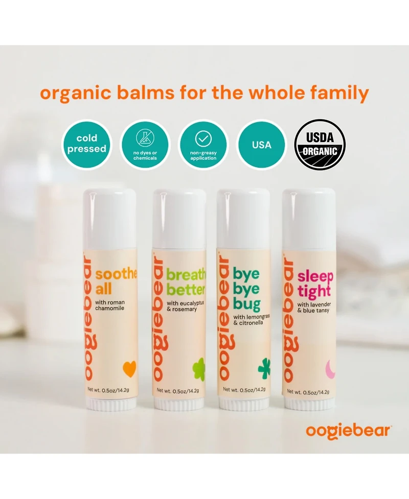 oogiebear Baby 4-Pack Organic Balm Collection