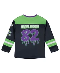 Monster Jam Toddler Girls Athletic Long Sleeve Hockey Jersey Shirt