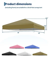 gaomon 10X10Feet Canopy Replacement Top with Silver Coated and Uv Protection Pop Up Tent Cover Waterproof (Top Only)