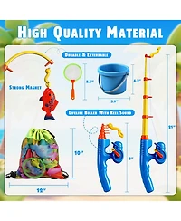 Gnuadz 50 Fishes Fishing Game Set Water Table Bath Toy Kids Gift