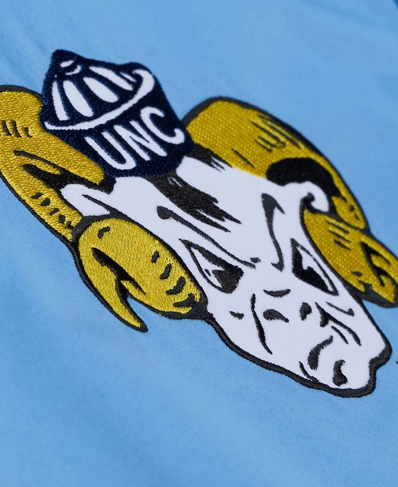 Mitchell & Ness Men's Carolina Blue North Tar Heels Double Clutch Lightweight Satin Full-Snap Jacket