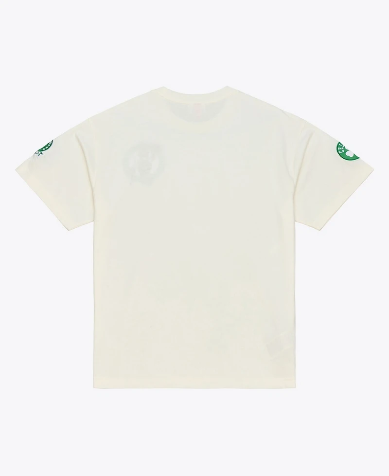 Mitchell & Ness Men's Cream Boston Celtics Hardwood Classics Chainstitch Premium T-Shirt