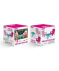 Dolu Unicorn Themed Table and Chairs Set, Plastic Play Desk Furniture for Kids