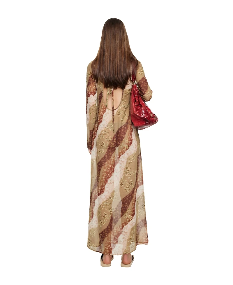 Lioness Women's Pacific Long-Sleeve Tie-Back Maxi Dress