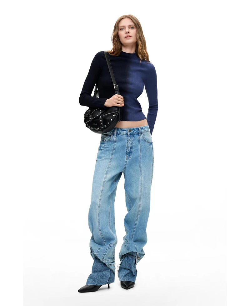 Desigual Women's Ribbed Two-Tone Sweater