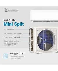 Mrcool Easy Pro 24K Btu Diy Ductless Mini-Split Air Conditioner Heat Pump System