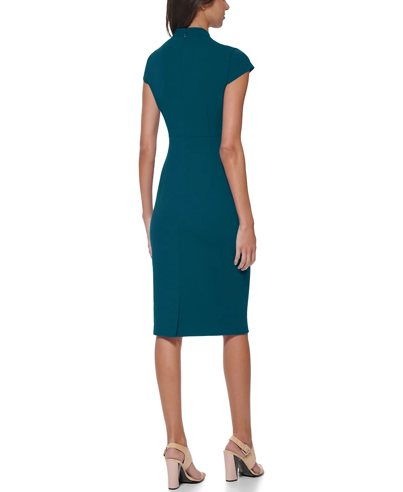 Calvin Klein Women's V-Neck Cap-Sleeve Work Sheath Dress