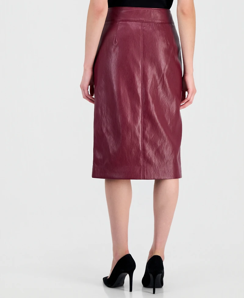 T Tahari Women's Midi Pencil Front-Slit Skirt