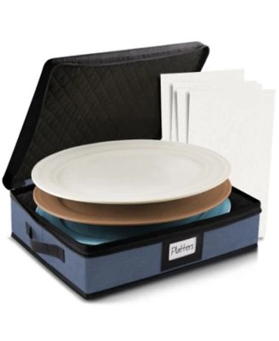Storagebud Platter Storage Case Fine China Storage Containers Hard Shell Quilted Stackable Platter Storage Container With Handles