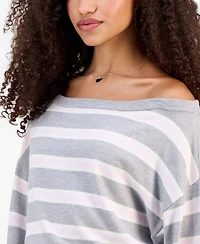 Pink Rose Juniors' Off-The-Shoulder Dropped-Sleeve Sweater