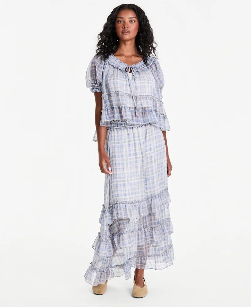 And Now This Women's Ruffled Tie-Neck Top, Macy's Exclusive