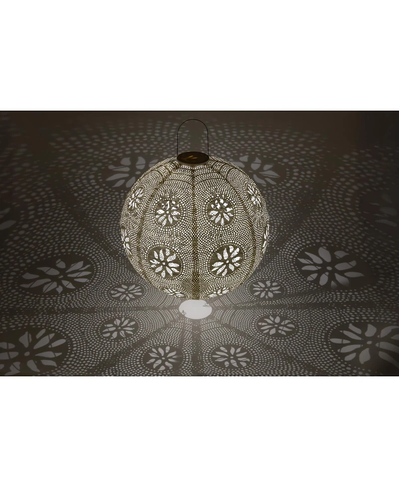 Allsop Home & Garden, Stella Luxe Globe Boho Pearl 18" Led Lantern (Battery Powered)