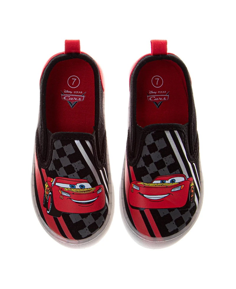 Cars Disney Pixar Lightning McQueen Boys Shoes, Slip On, Canvas Shoes