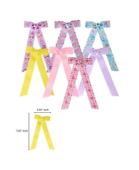 Hello Kitty and Friends Long Hair Bows 7-Piece Set Official License, Sanrio Hair Accessories with Kuromi and My Melody