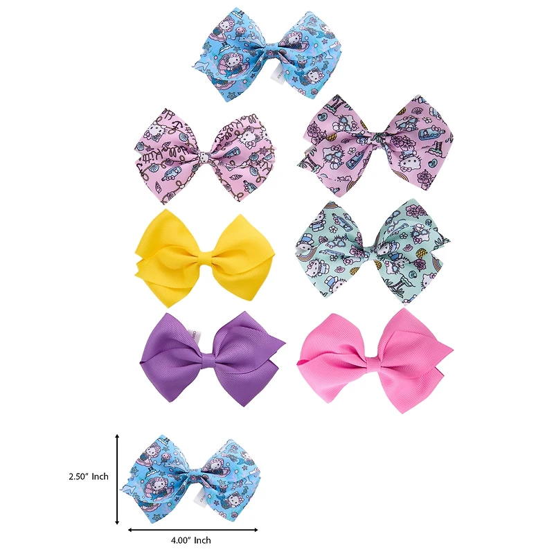 Hello Kitty Hair Bow 7-Piece Set Official License, Sanrio Hair Accessories