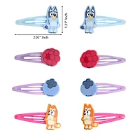 Bluey Hair Clips 8-Piece Set Official License, Snap Back Hair Clip, Bluey Accessories
