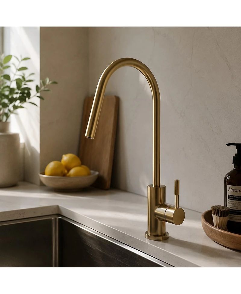 Phying Brushed Gold Faucet Stainless Steel Filter Water Faucet With Solid Brass Valve Anti Rust Durable Purifier Faucet