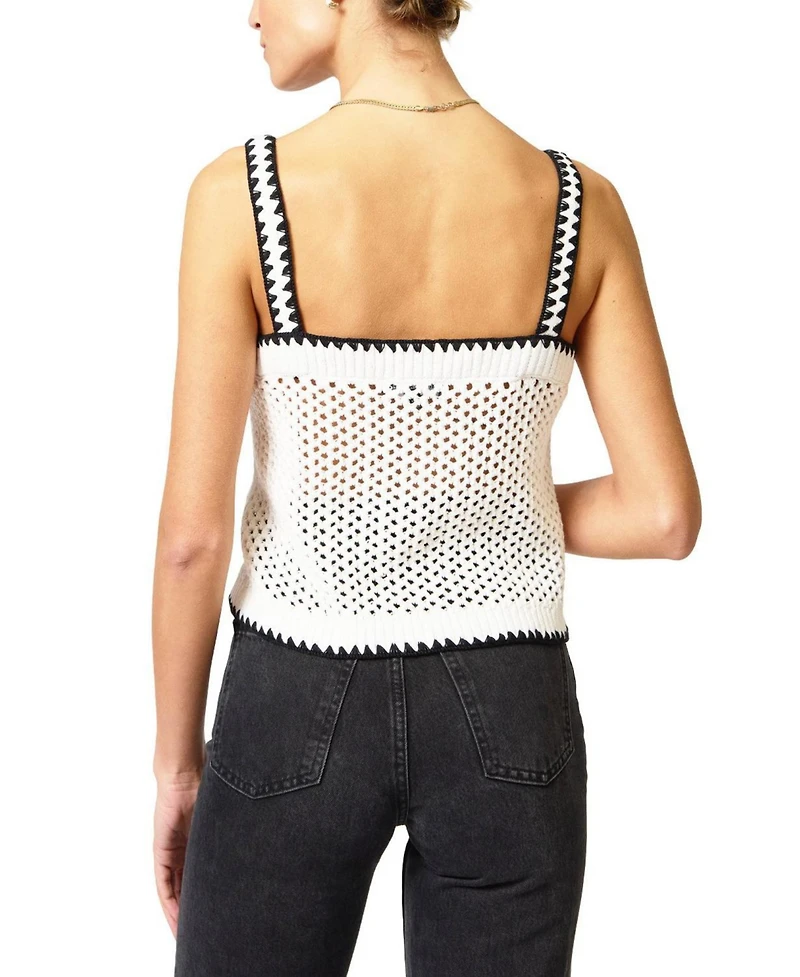 Central Park West Women's Noa Crochet Button Tank