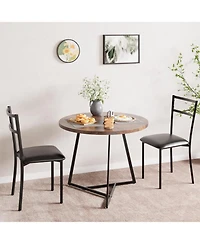 gaomon Dining Table Set for 2, Kitchen Table and Chairs for 2 with Upholstered Chairs, 3Pcs Dining Room Table Set, Round Kitchen Table Set