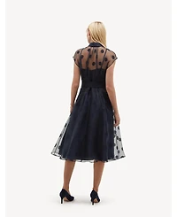 Hobbs London Women's Tess Sheer Polka Dot Shirt Dress