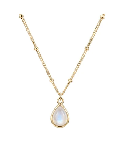 Adornia Fine 14k Gold Plated Pear Moonstone Pendant Necklace