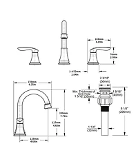 Busdays 2 Handle 8 Inch Widespread Oil Rubbed Bronze Bathroom Sink Faucet 3 Hole 360 Swivel Spout Vanity Basin with Pop Up Drain and cUPC Supply Hoses