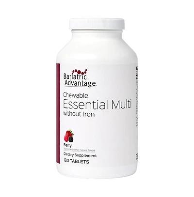 Bariatric Advantage Chewable Essential Multivitamin Without Iron 200 Dv of Key Nutrients Trace Mineral Support Multivitamins for 180 Count