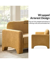 Hulala Home Isai Modern Curved Velvet Sofa
