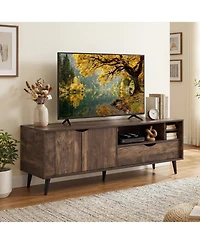 Slickblue Tv Stand for 65" TVs Rustic Entertainment Cabinet