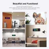 Neewer Digital Wall Clock 16", Wall Clock with 11 Rgb Colors, Alarm Clock with Night Lights, Large Digital Clock for Living Room Bedroom Office