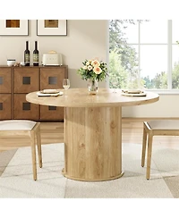 Clihome 43" Round Dining Table Wooden for Room