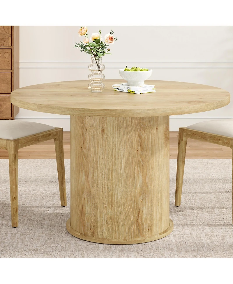 Clihome 43" Round Dining Table Wooden for Room