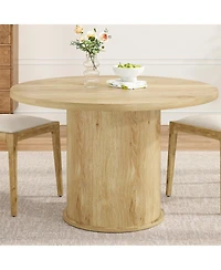 Clihome 43" Round Dining Table Wooden for Room