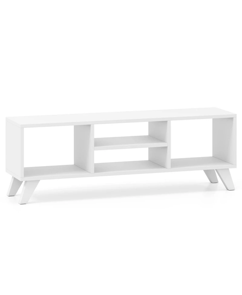 Slickblue Media Tv Console Table with Raised Support Legs and Storage Shelves