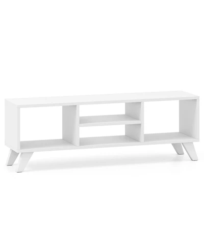 Slickblue Media Tv Console Table with Raised Support Legs and Storage Shelves