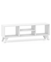 Slickblue Media Tv Console Table with Raised Support Legs and Storage Shelves